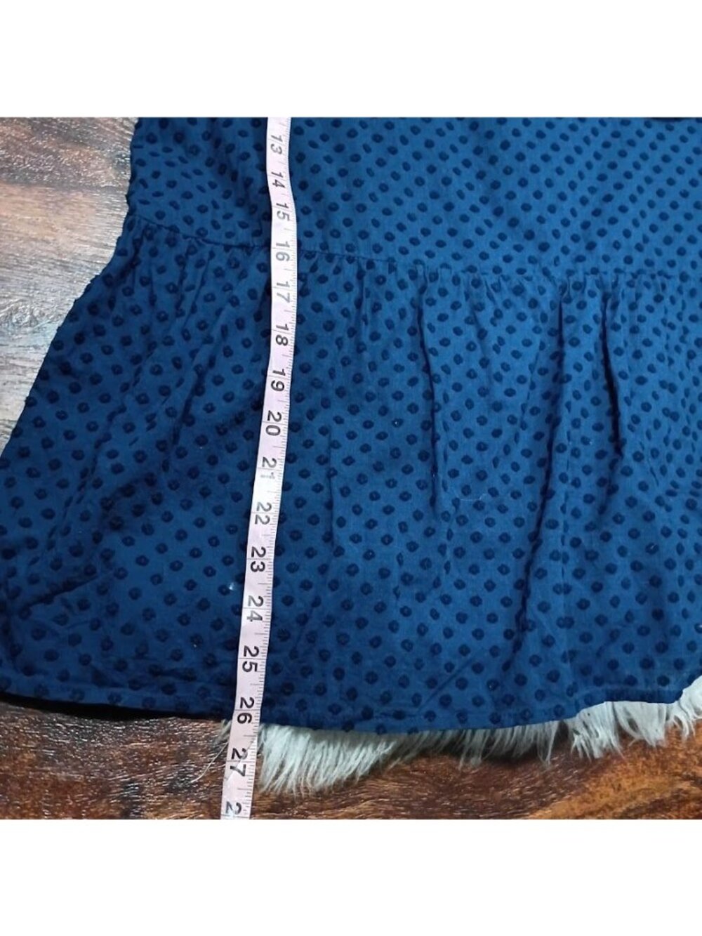 Loft Womens Polka Dot Navy Blue Dress XL Lightweight Cotton 3/4 Sleeve - Picture 8 of 13